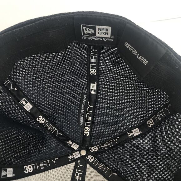 New Era 39Thirty Denver Broncos Medium Large Flex Fitted Hat Cap Black - Picture 8 of 9